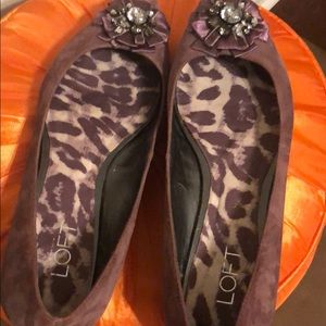 Loft suede like pointy toe flat shoes .